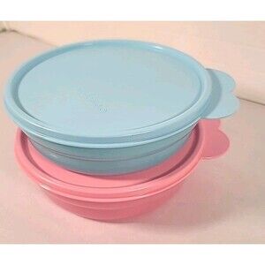 Set Of 2 Tupperware Blue & Pink Bowl Sets 2415A-6 With Lids Read Details